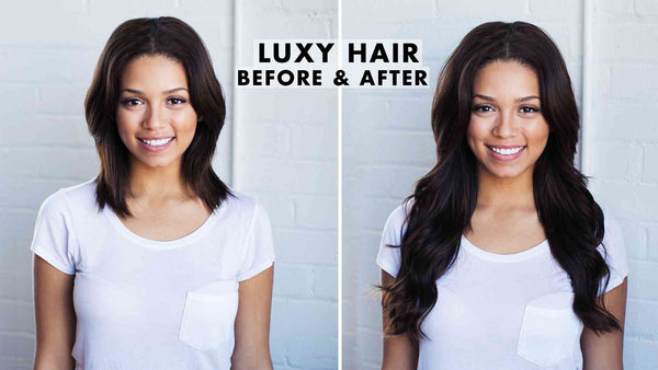 Before and After with Luxy Hair Extensions blog image