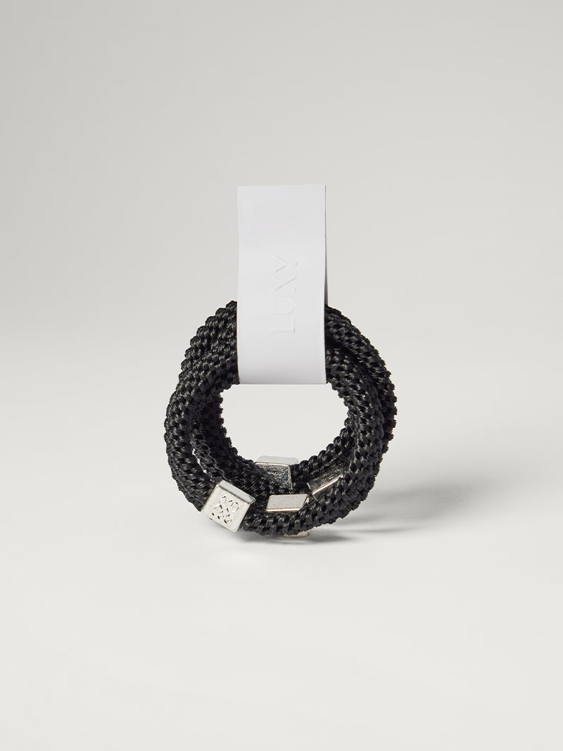 Luxy Silver Gravity Defying Hair Ties - Black (Set of 5)