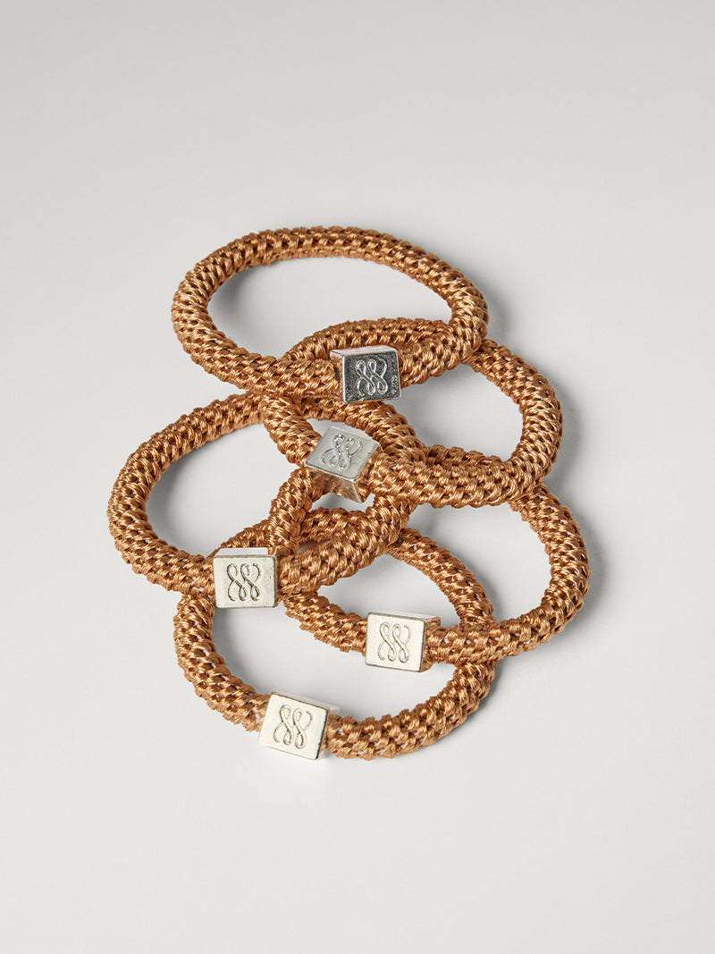 Luxy Silver Gravity Defying Hair Ties - Red (Set of 5)