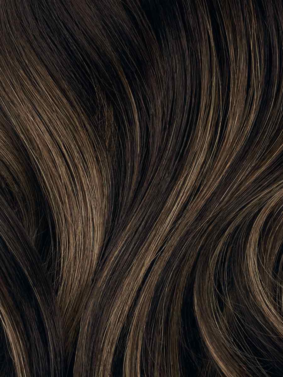 16” Mocha Brown Balayage Scalp Hair Fill-Ins & Halo® Bundle (180g)