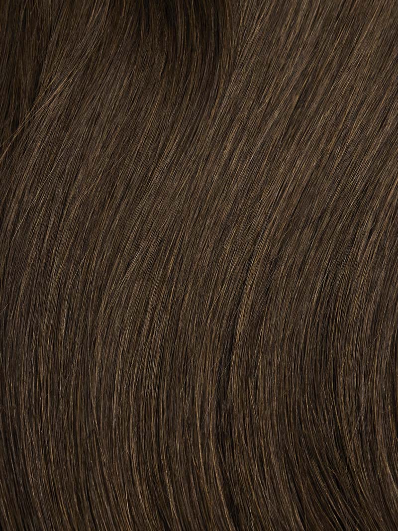 20” Medium Natural Brown Seamless & Clip-In Curtain Bangs Bundle (197g)