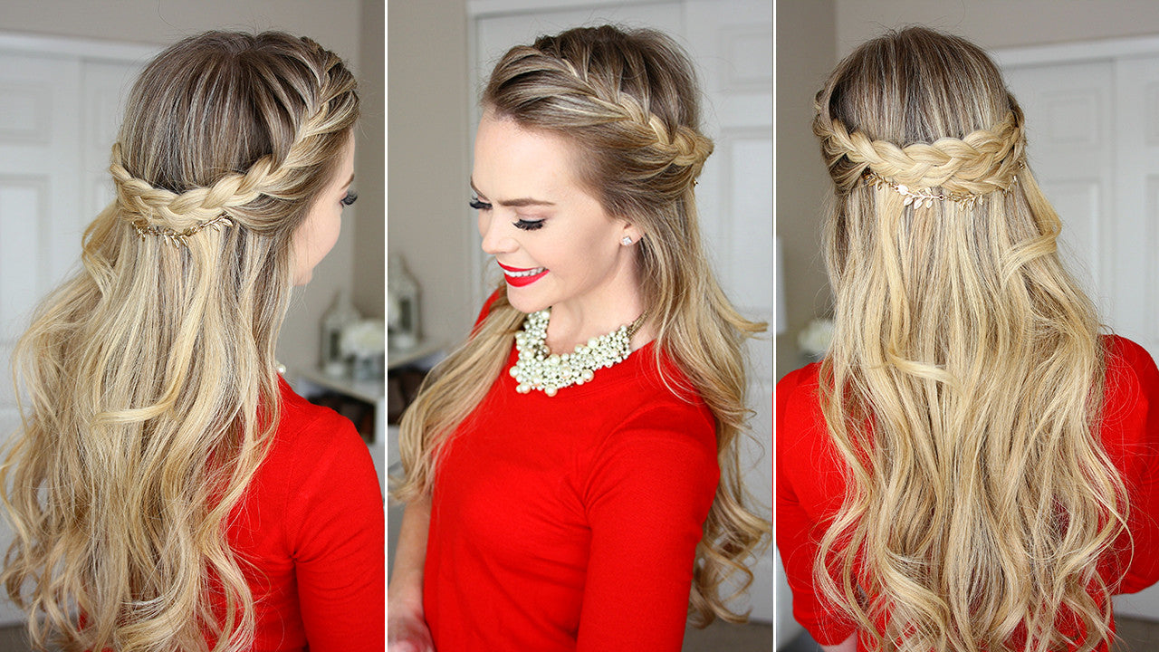 French Braid Crown Holiday Hairstyle - Luxy® Hair