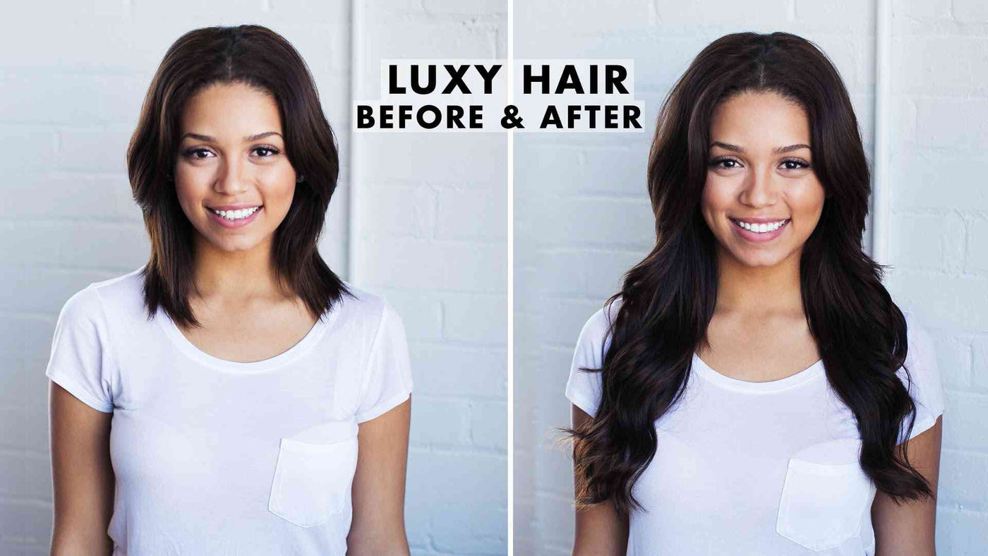 Hair extensions on thin hair before and clearance after