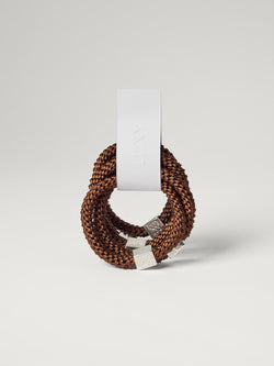 Luxy Silver Gravity Defying Hair Ties - Brown (Set of 5)