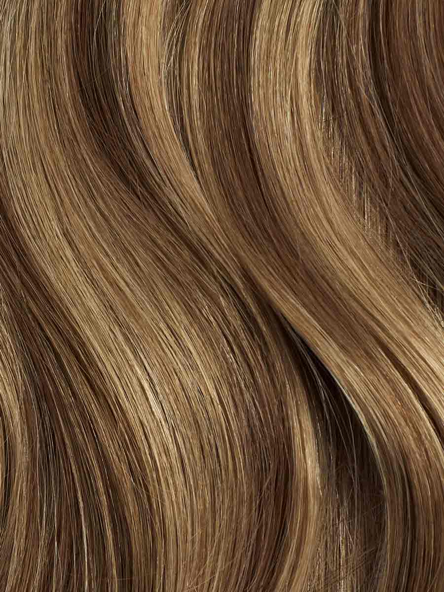 20" Chestnut Brown Highlights Scalp Hair Fill-Ins (50g)