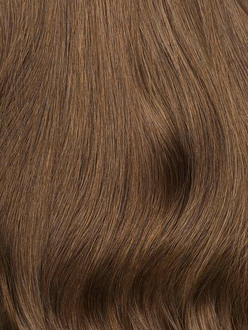 Chestnut Brown Clip-In Curtain Bangs
