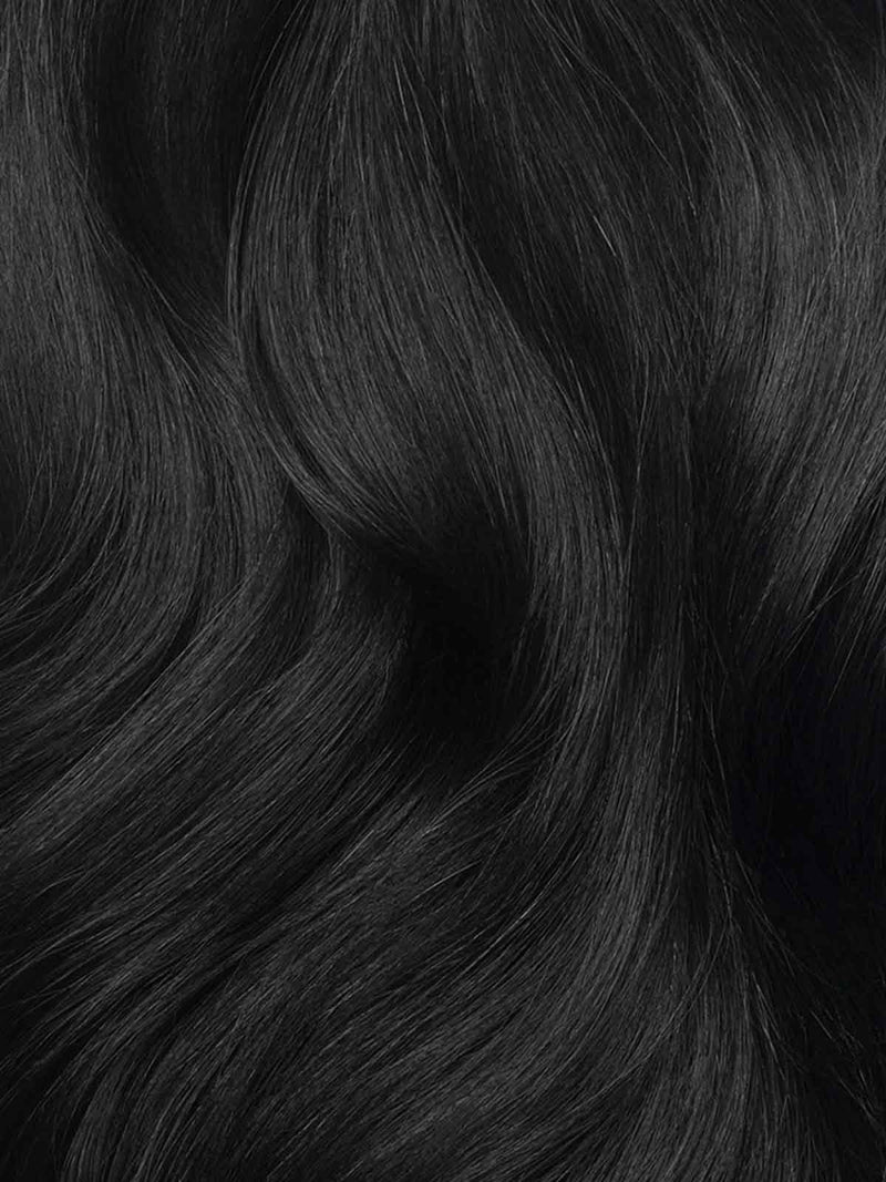 22" Jet Black Effortless Tape-Ins The Complete Length & Volume Kit (100g) - Swatch