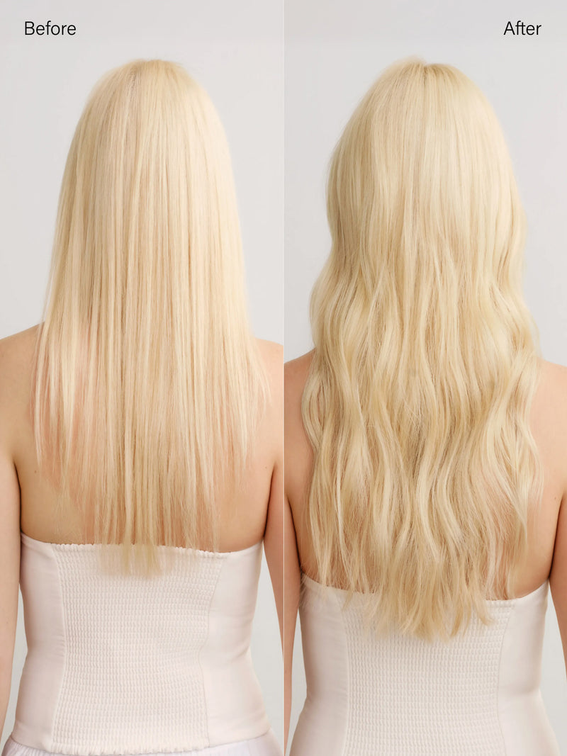 18" Natural Red Effortless Tape-Ins The Full Volume Kit (45g) - Before And After - Back