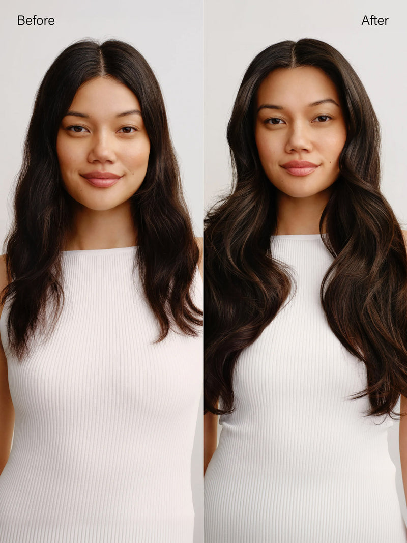22" Neutral Brown Effortless Tape-Ins The Complete Length & Volume Kit (100g) - Before And After - Front