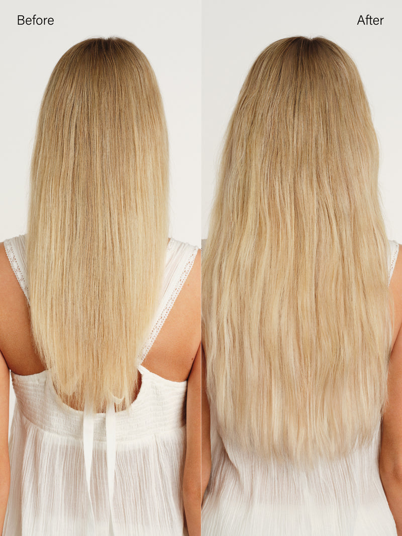 16" Dimensional Buttery Champagne Blonde Root Melt Halo® Hair Extensions (140g)