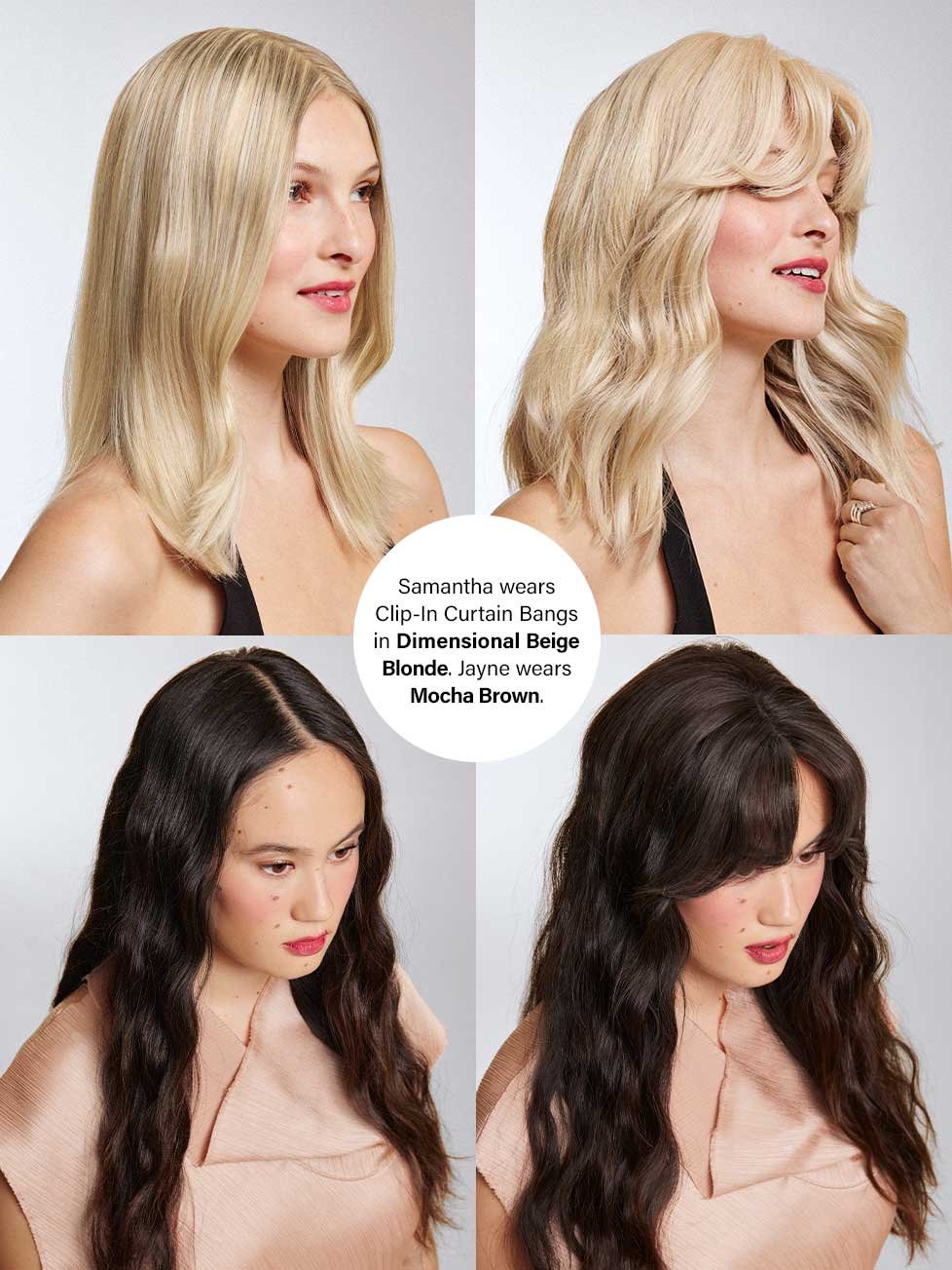Chocolate Brown Clip-In Curtain Bangs