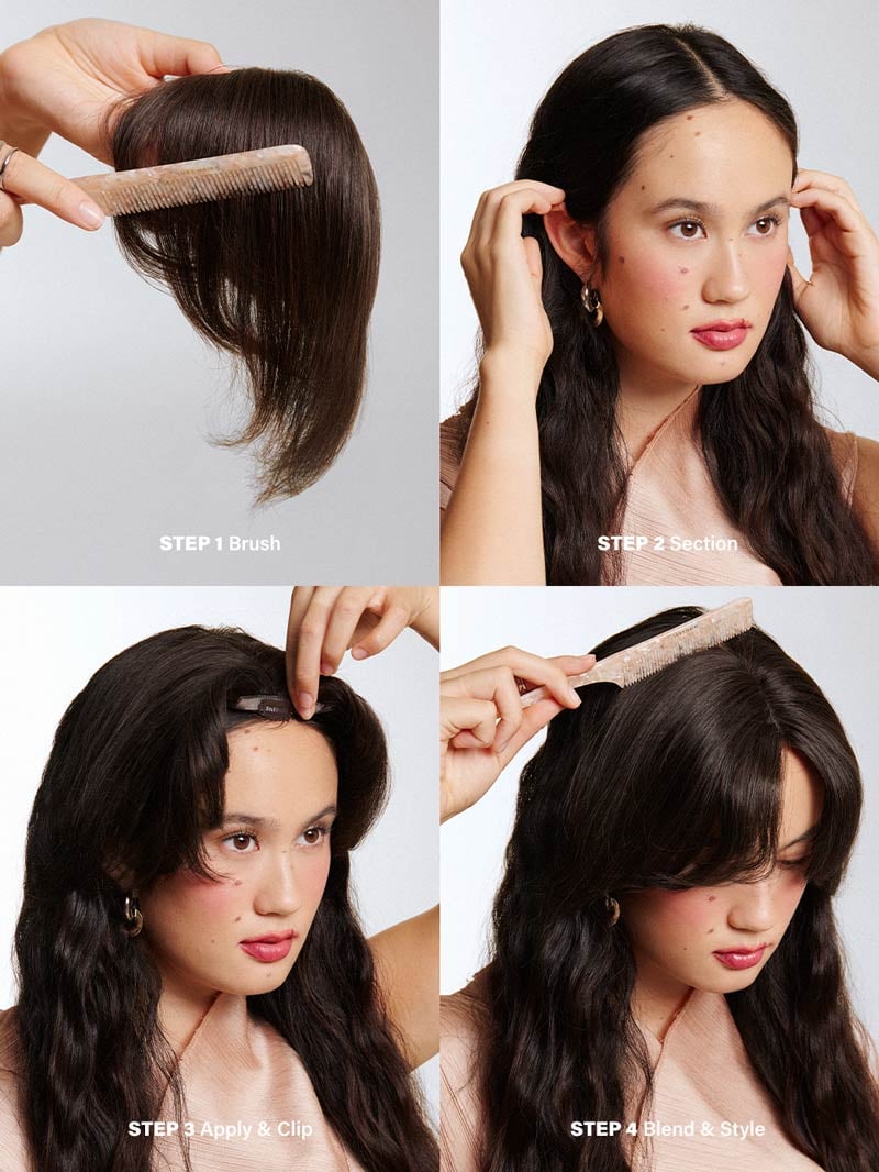 Medium Natural Brown Clip-In Curtain Bangs
