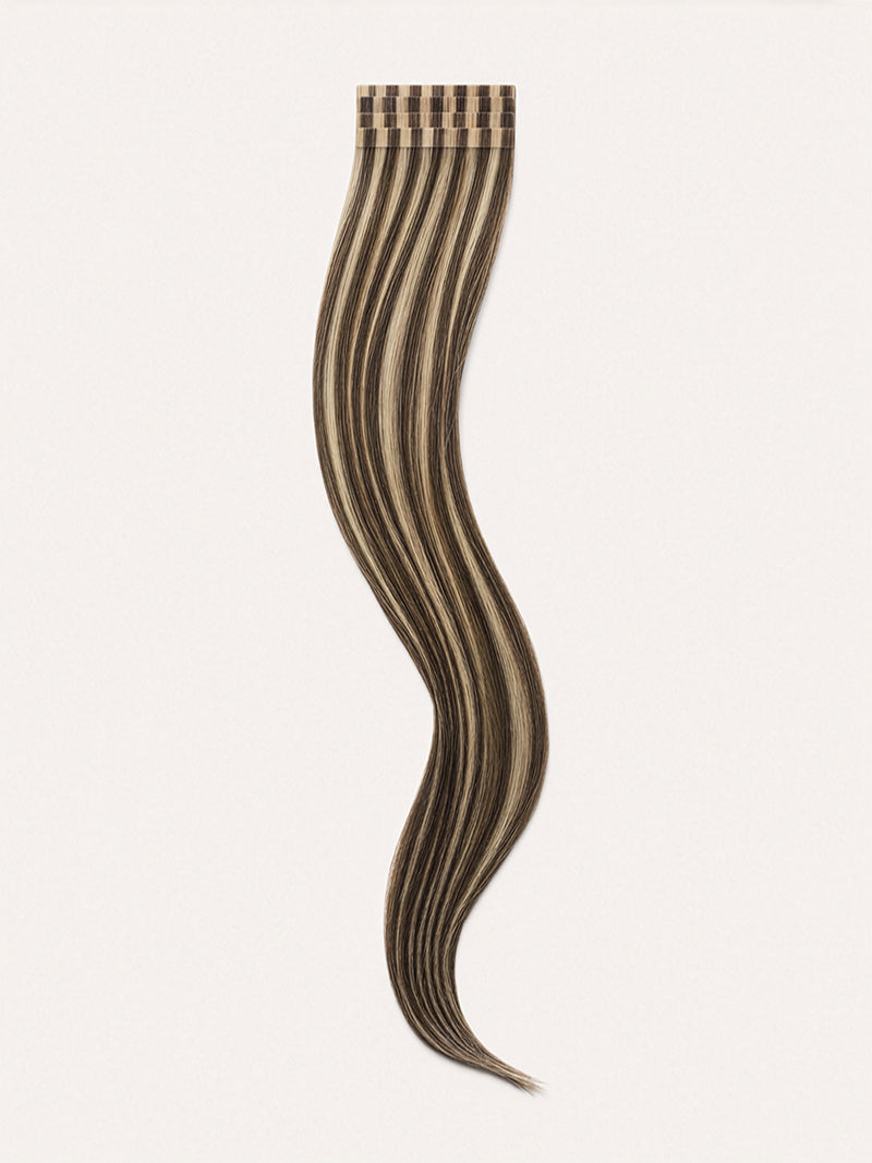 18" Ash Brown Highlights Effortless Tape-Ins The Complete Length & Volume Kit (90g) - Product Image