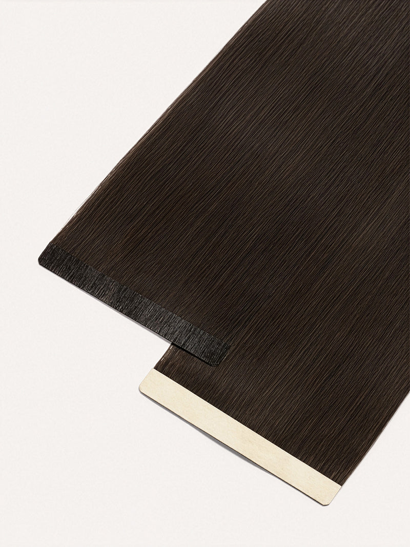 18" Dark Brown Effortless Tape-Ins The Full Volume Kit (45g) - Tape-In Close Up