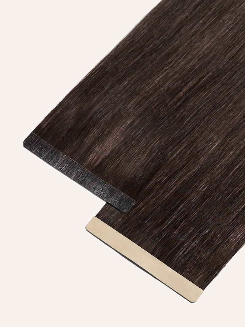 18" Mocha Brown Effortless Tape-Ins The Full Volume Kit (45g) - Tape-In Close Up