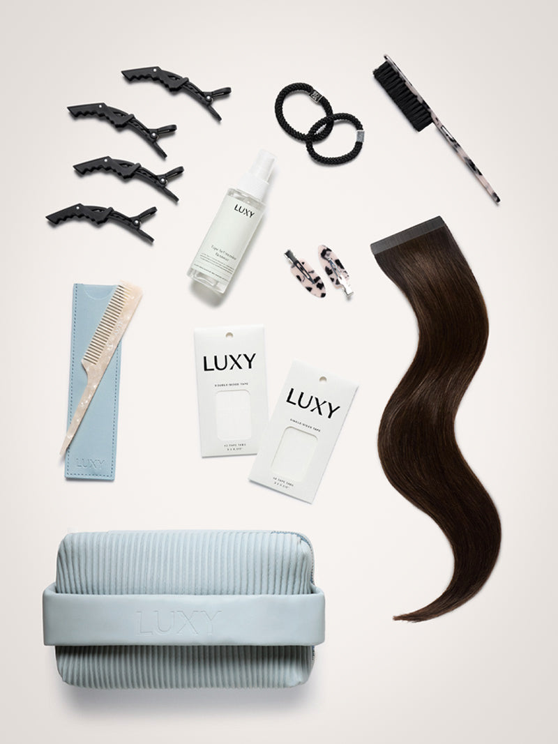 22" Dimensional Cream Blonde Effortless Tape-Ins The Full Volume Kit (50g) - Bundle Accessories