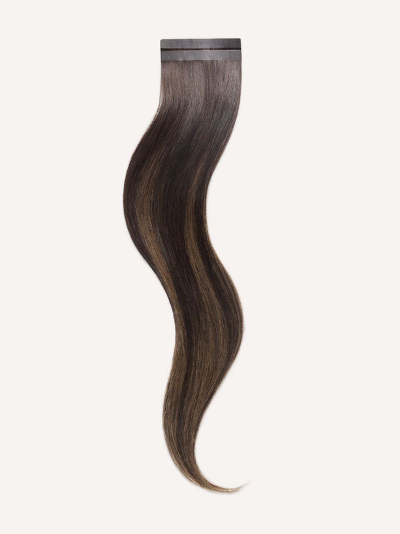 18" Dark Brown Balayage Effortless Tape-Ins The Full Volume Kit (45g) - Productimage