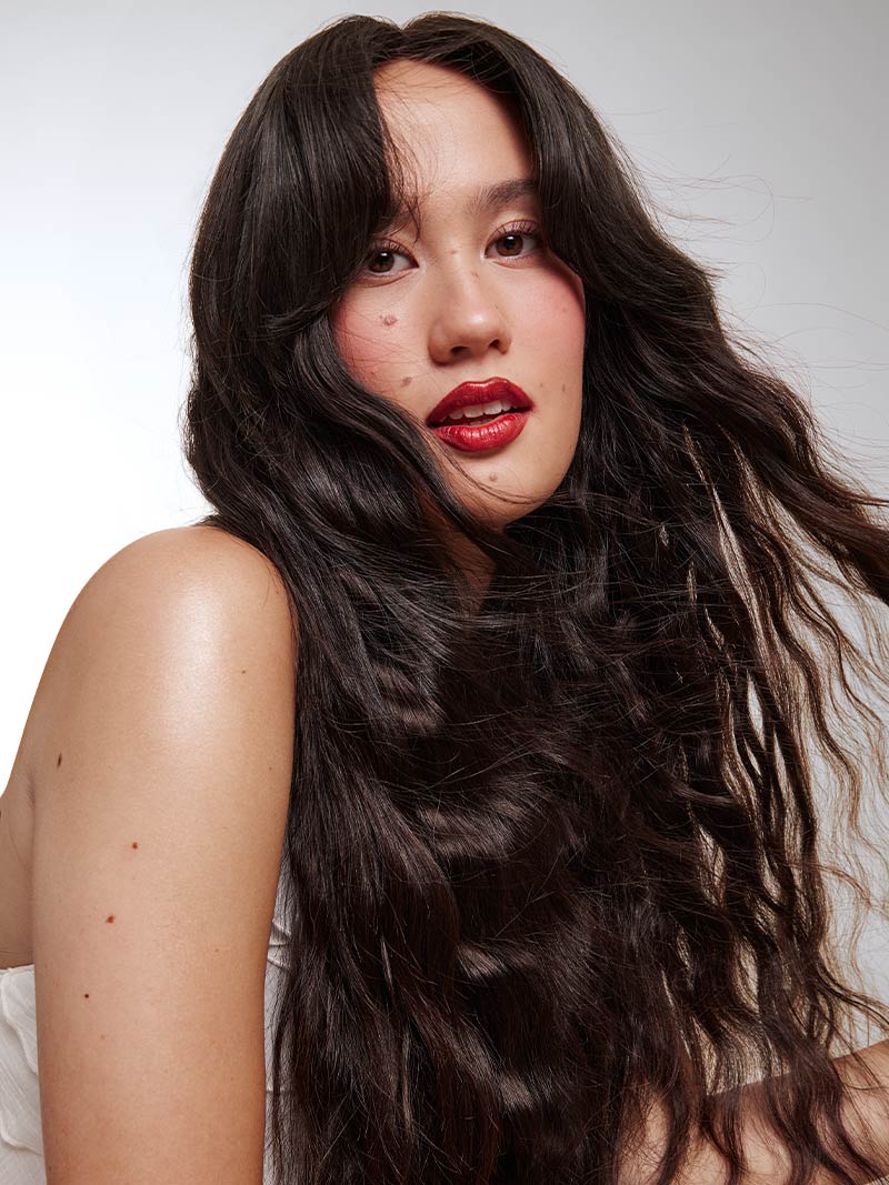 Mocha Brown Clip In Curtain Bangs