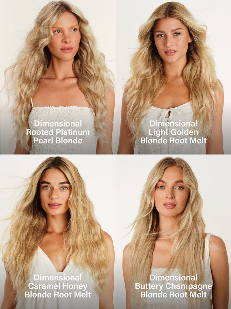 16" Dimensional Caramel Honey Blonde Root Melt Halo® Hair Extensions (140g)