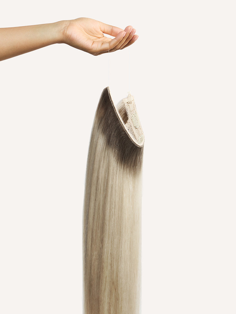20" Dimensional Rooted Platinum Pearl Blonde Halo® Hair Extensions (180g)
