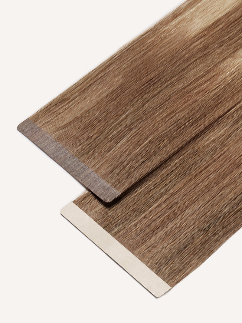 22" Effortless Tape-Ins Chestnut Blonde Balayage (50g) - Tape-In Close Up