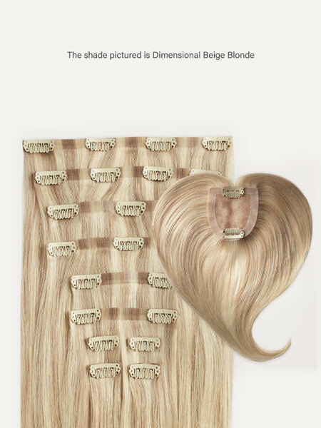 12” Dirty Blonde Seamless & Clip-In Curtain Bangs Bundle (167g)