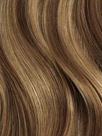 12" Chestnut Brown Highlights Thinning Hair Fill-Ins (50g)