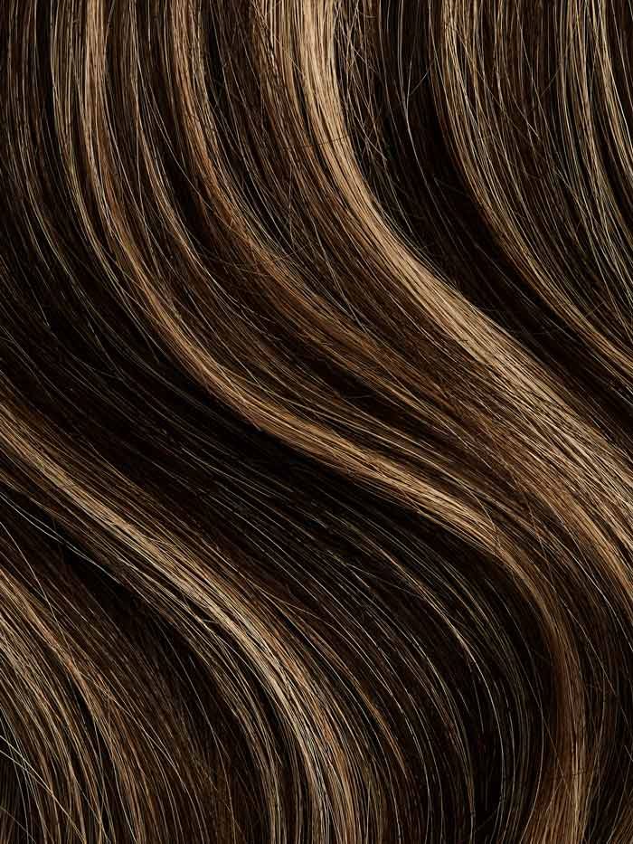 Dark Brown Highlights Clip In Hair Extensions Medium Brown