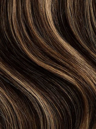 24" Classic Mocha Brown Highlights Clip-Ins (240g)