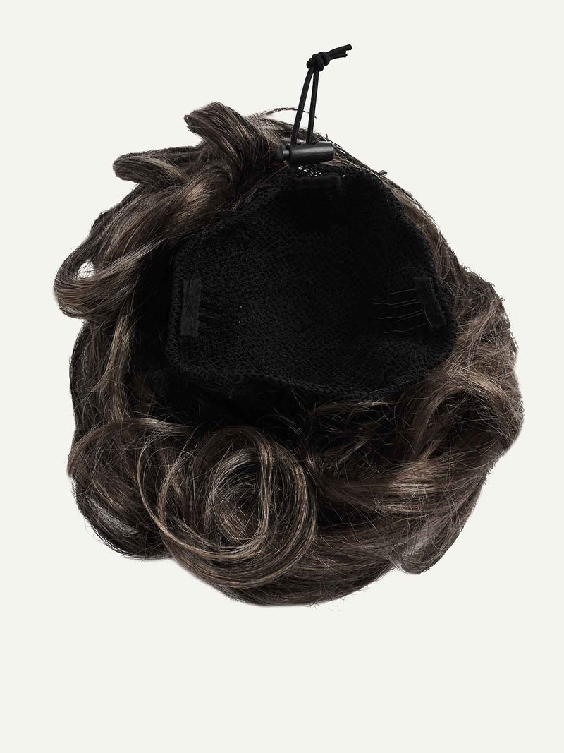 Jet Black Balayage Clip-In Bun