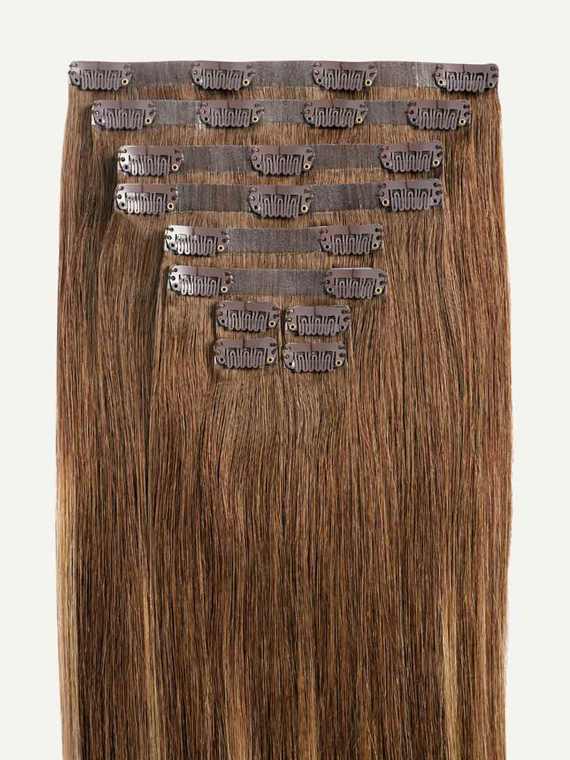 20 Seamless Chestnut Brown Balayage Clip in Hair Extensions (180g) | Luxy Hair Extensions & Hair Accessories | Seamless 20” 180 Grams