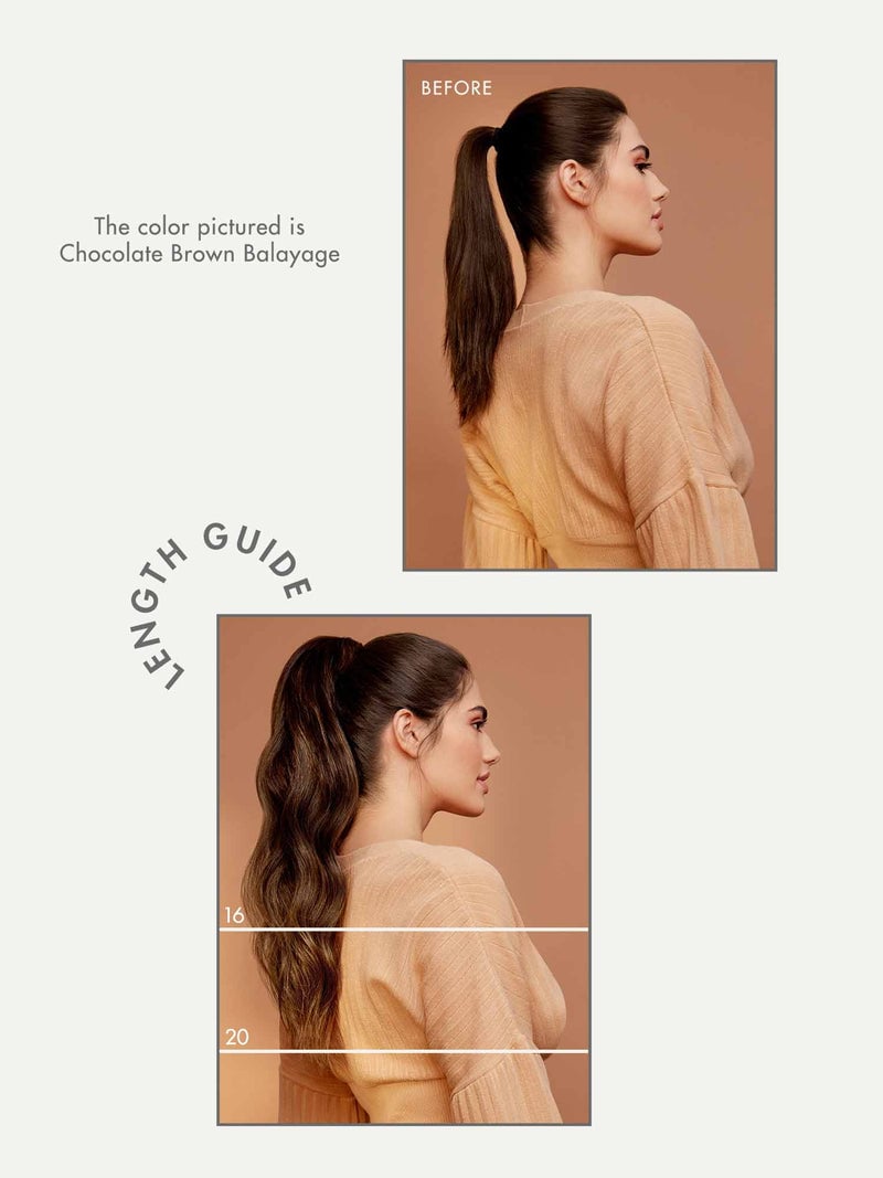 before after clip in ponytail extension luxy hair