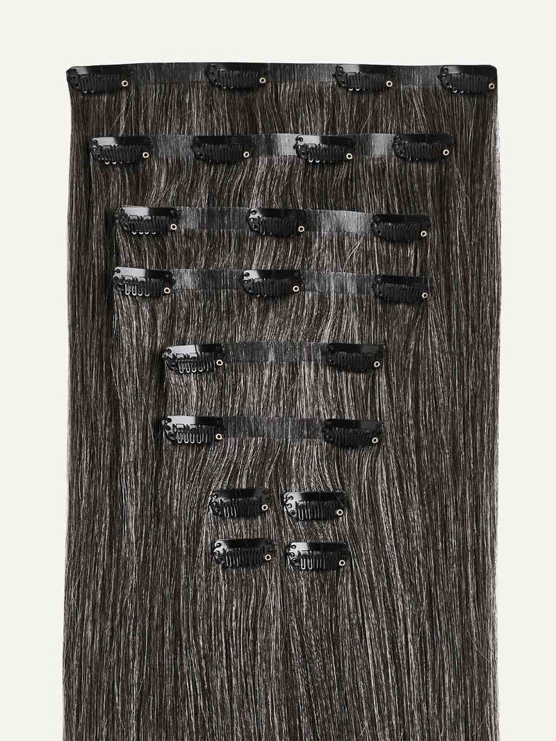 Seamless Clip-In Hair Extensions Dark Gray (12, 150 Grams)—Luxy Hair -  Luxy® Hair