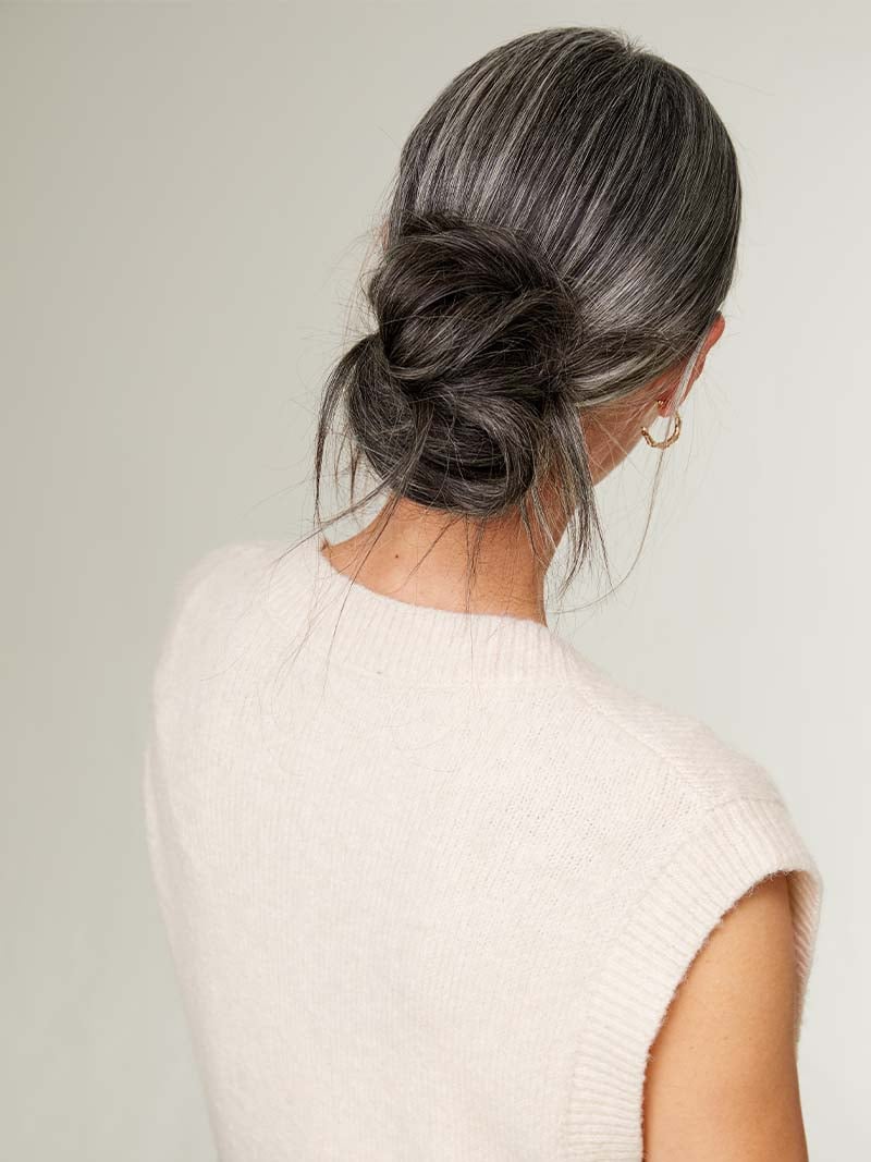 Dark Gray Clip-In Bun