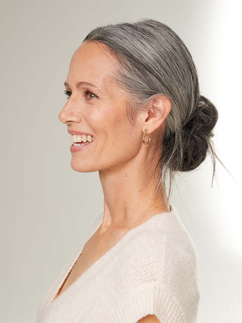 Dark Gray Clip-In Bun