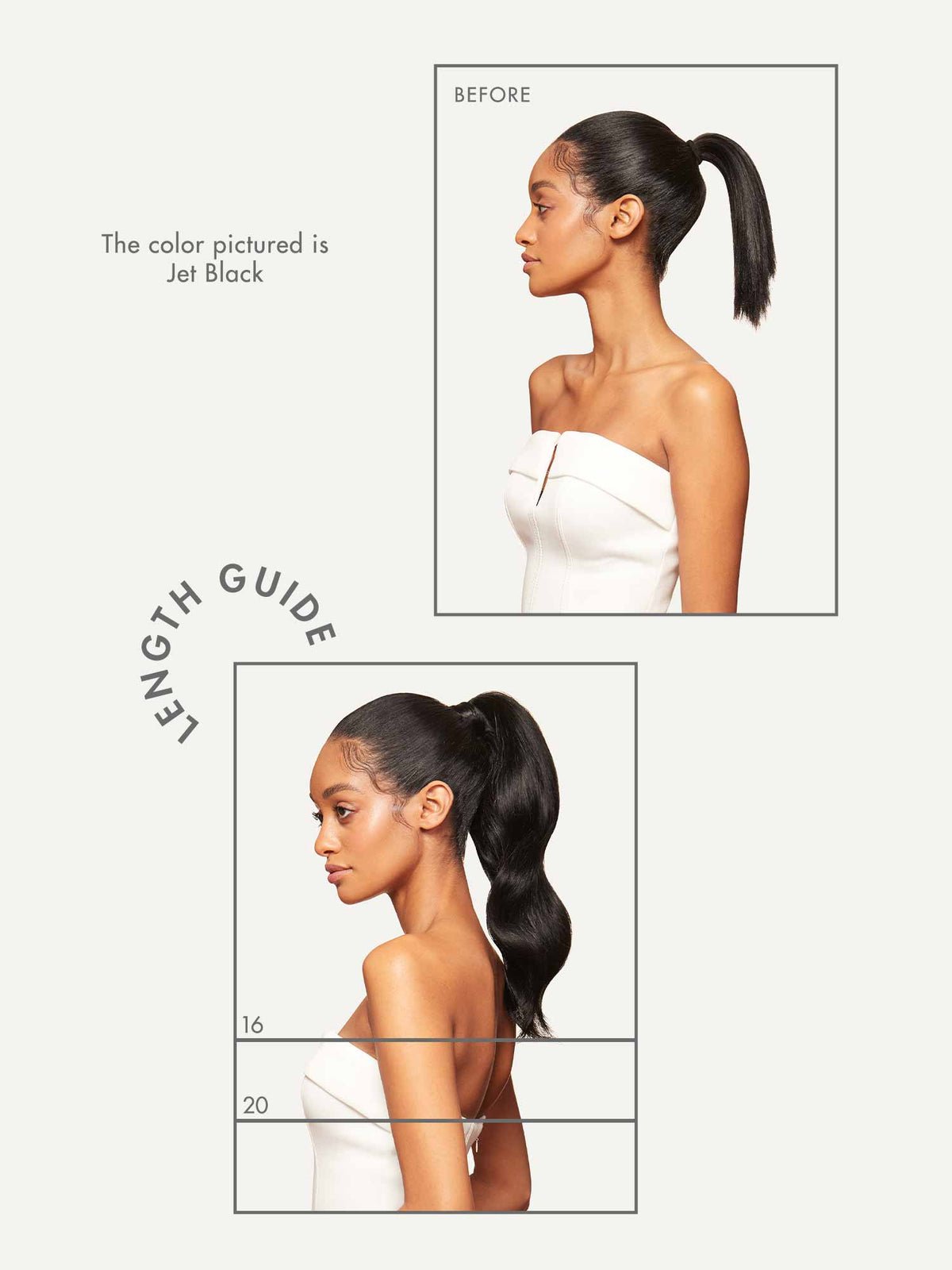 before after clip in ponytail extension luxy hair