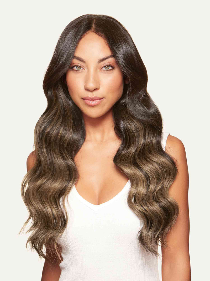 Balayage Hair Extensions  Seamless Mocha Bronde Balayage - Luxy® Hair