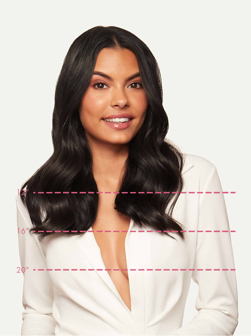 Seamless Clip-In Hair Extensions Off Black (12