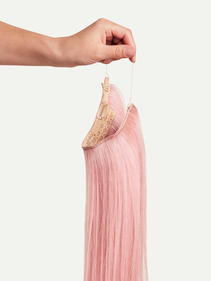 Pink human deals hair extensions