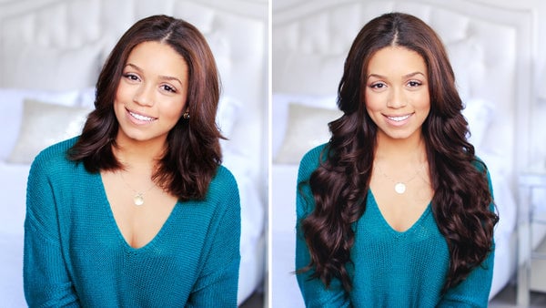 hair extensions for short hair - before and after