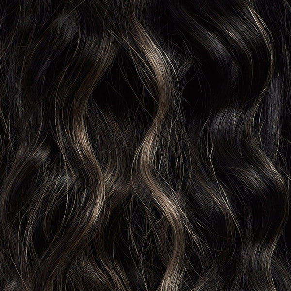Jet Black Balayage Curly Ponytail