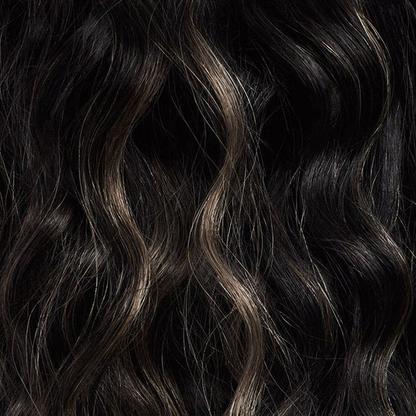 Jet Black Balayage Curly Ponytail