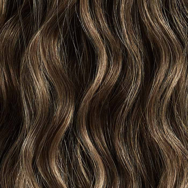 Neutral Brown Balayage Curly Ponytail