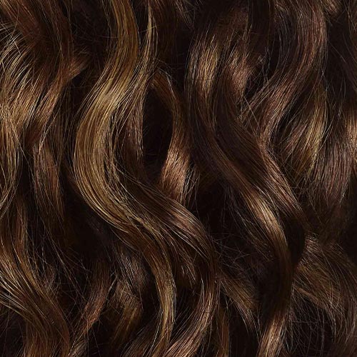 Chocolate Brown Balayage Curly Ponytail