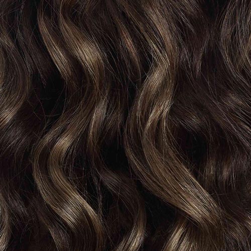 Dark Ash Brown Balayage Curly Ponytail