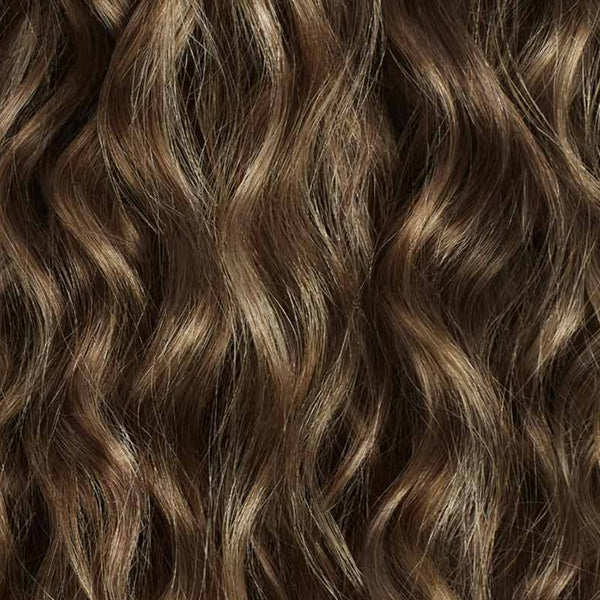Ash Brown Balayage Curly Ponytail