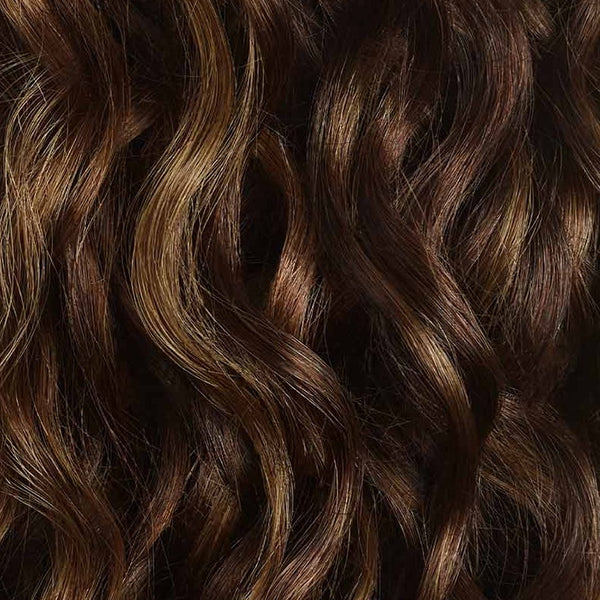 Chocolate Brown Balayage Curly Ponytail